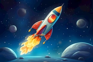 C4D航空火箭发射3d效果图