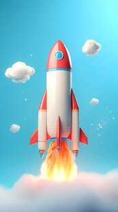 C4D航空火箭发射3d效果图