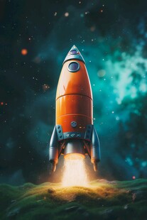 C4D航空火箭发射3d效果图