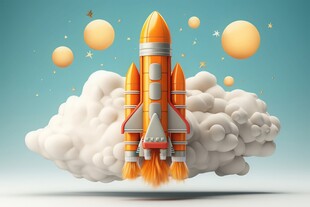 C4D航空火箭发射3d效果图