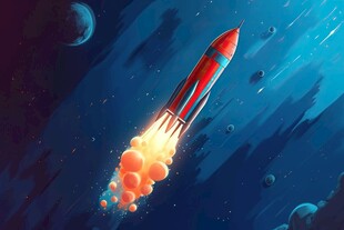 C4D航空火箭发射3d效果图