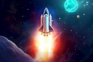 C4D航空火箭发射3d效果图