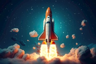 C4D航空火箭发射3d效果图