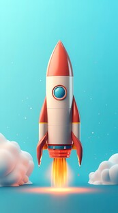 C4D航空火箭发射3d效果图