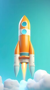 C4D航空火箭发射3d效果图