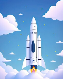 C4D航空火箭发射3d效果图