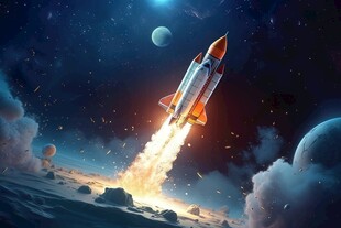 C4D航空火箭发射3d效果图