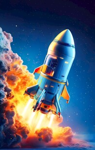 C4D航空火箭发射3d效果图