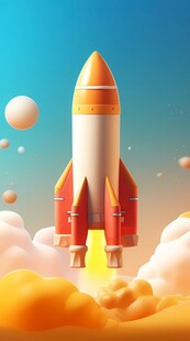 C4D航空火箭发射3d效果图