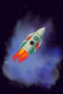 C4D航空火箭发射3d效果图