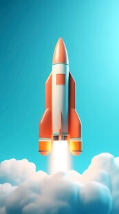 C4D航空火箭发射3d效果图