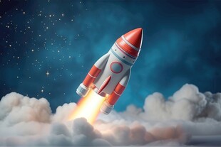 C4D航空火箭发射3d效果图