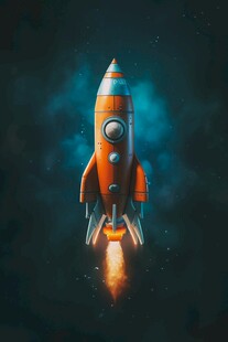 C4D航空火箭发射3d效果图