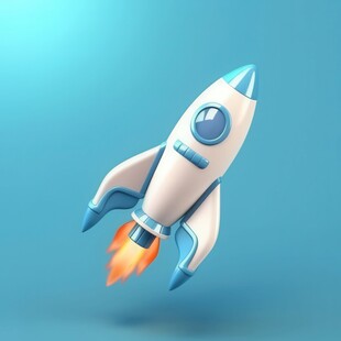 C4D航空火箭发射3d效果图