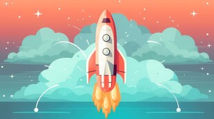 C4D航空火箭发射3d效果图