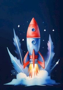 C4D航空火箭发射3d效果图