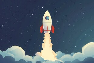 C4D航空火箭发射3d效果图