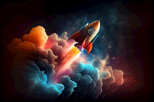 C4D航空火箭发射3d效果图