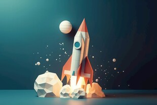 C4D航空火箭发射3d效果图