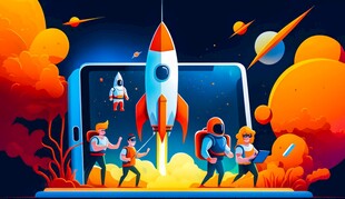 C4D航空火箭发射3d效果图