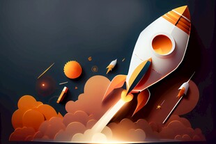 C4D航空火箭发射3d效果图