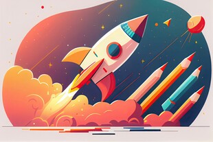 C4D航空火箭发射3d效果图