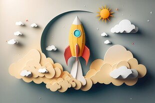 C4D航空火箭发射3d效果图