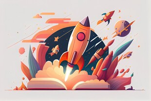 C4D航空火箭发射3d效果图