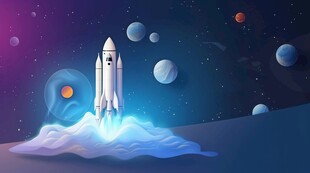 C4D航空火箭发射3d效果图
