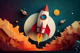 C4D航空火箭发射3d效果图