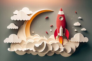 C4D航空火箭发射3d效果图