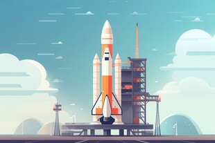 C4D航空火箭发射3d效果图
