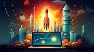C4D航空火箭发射3d效果图