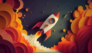 C4D航空火箭发射3d效果图