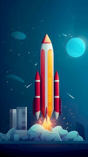C4D航空火箭发射3d效果图