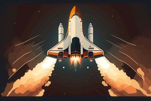 C4D航空火箭发射3d效果图