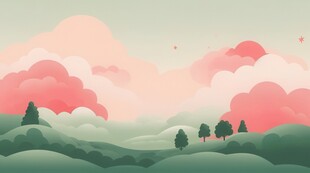 户外风景草地蝴蝶白云背景图