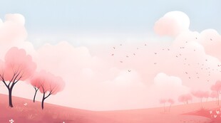 户外景色草地蓝天白云背景图