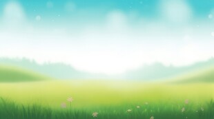 户外景色草地蓝天白云背景图
