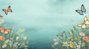 户外景色草地蓝天白云背景图
