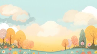 户外景色草地蓝天白云背景图