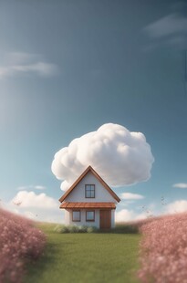 户外景色草地蓝天白云背景图