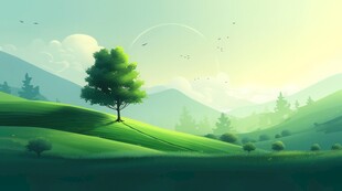 户外景色草地蓝天白云背景图