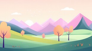 户外景色草地蓝天白云背景图