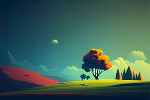 户外景色草地蓝天白云背景图