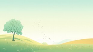 户外景色草地蓝天白云背景图