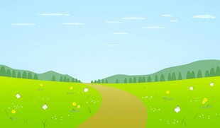 户外景色草地蓝天白云背景图