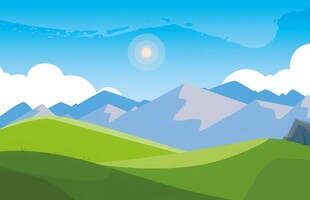 户外景色草地蓝天白云背景图