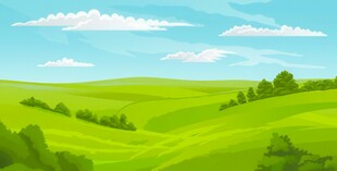 户外景色草地蓝天白云背景图
