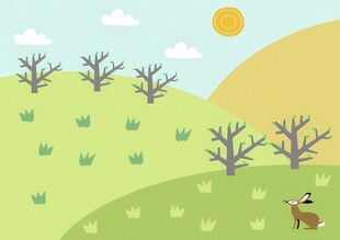户外景色草地蓝天白云背景图